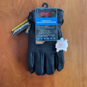 Brand New Kinco Lined Black Grain Goatskin Driver Gloves Size Large Never Worn